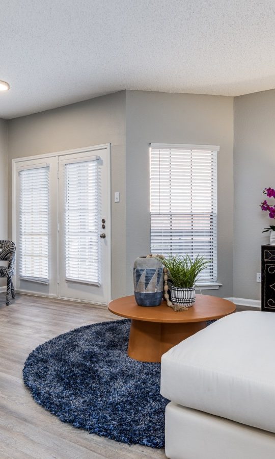 the living room and kitchen area of a home at The  Dayton